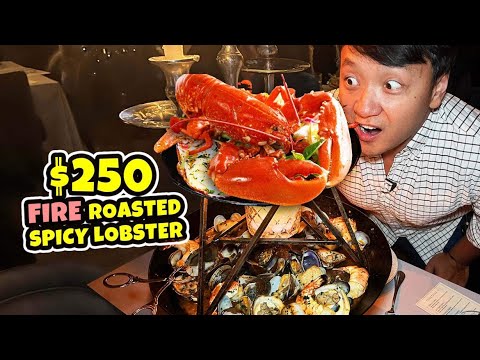 FIRE ROASTED Spicy LOBSTER SEAFOOD TOWER 🦞 Best STEAKHOUSE in Chicago