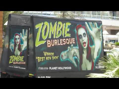Zombie Burlesque Billboard Truck Planet Hollywood Las Vegas Strip Las Vegas Nevada USA May 15, 2024