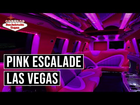 👉 Pink Escalade Limo Las Vegas from Bachelorette Vegas