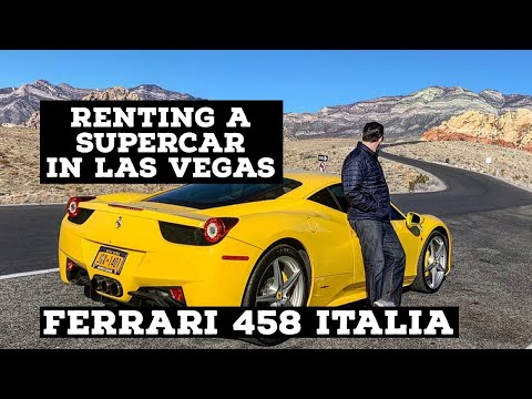 VEGAS SUPERCAR RENTAL PART 2: FERRARI 458 ITALIA- Vegas strip and Red Rocks!