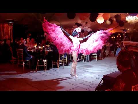 BURLESQUE Performance: Masked Burlesque Dancer performs the "Flamingo Strut" dance!